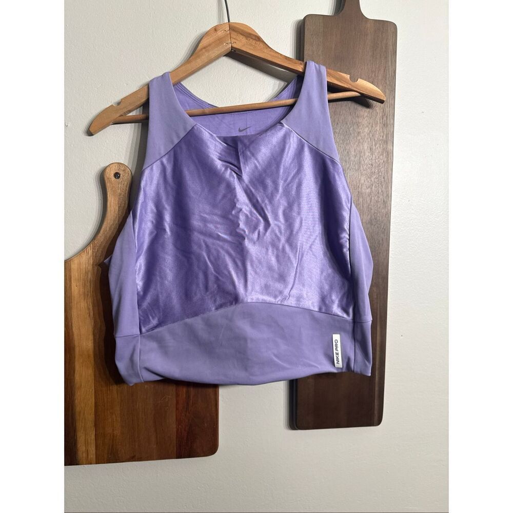 Nike Light Purple Dri-FIT Technology Pro Training Sports Crop Tank Top Size XL